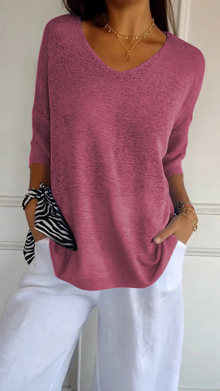 Laura V-Neck Light Knit Sweater