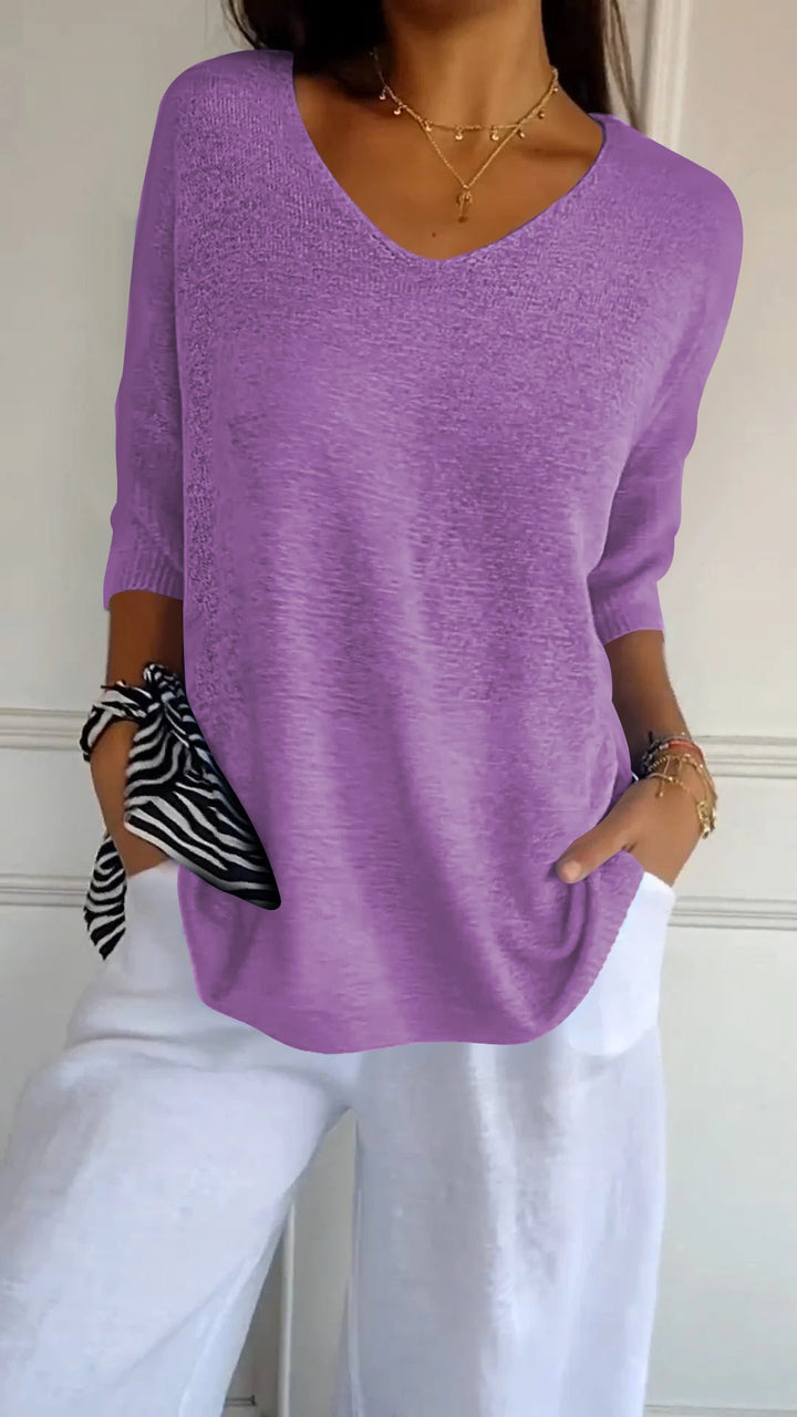 Laura V-Neck Light Knit Sweater