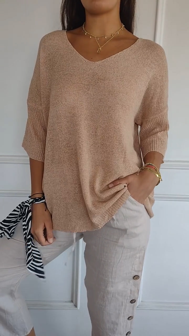 Laura V-Neck Light Knit Sweater