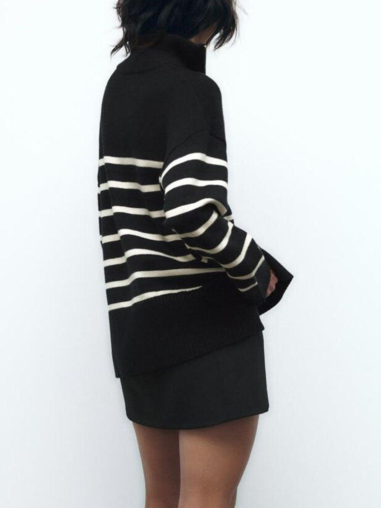 Sandy Striped Zip Jumper