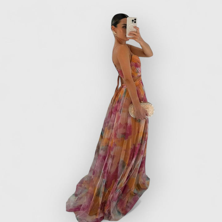 Aurelynn – Draped Cut-Out Maxi Dress
