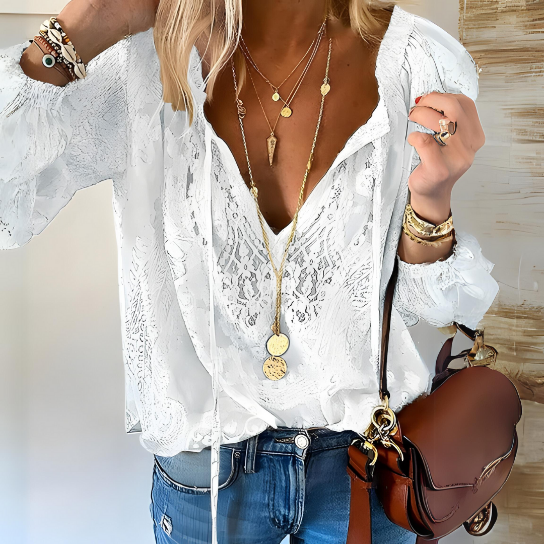 Belicia Crocheted Boho Blouse