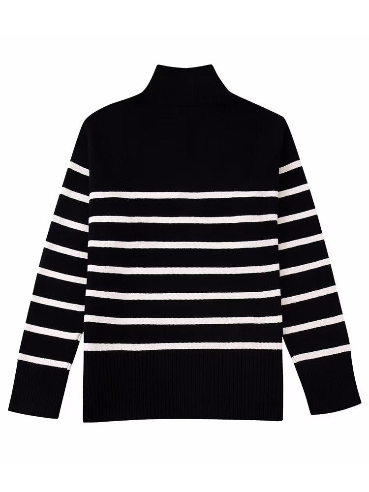 Sandy Striped Zip Jumper