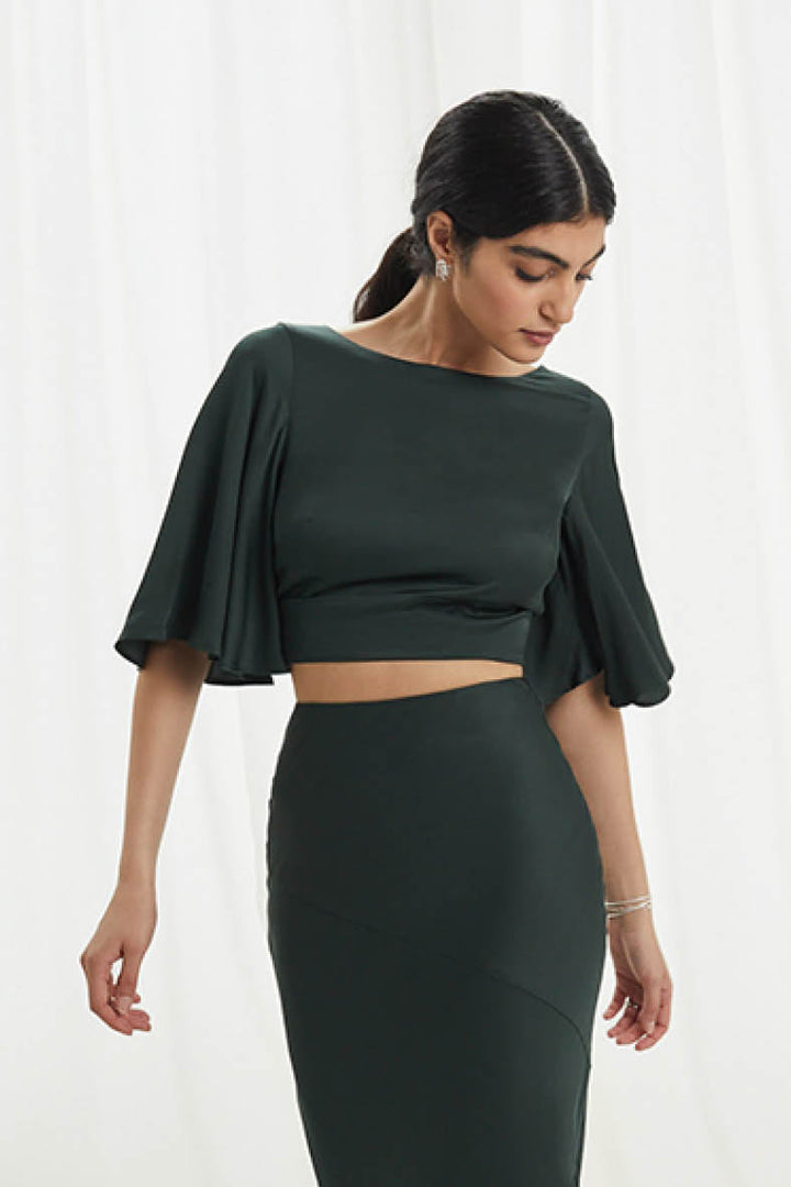Romy Top In Deep Forest Green