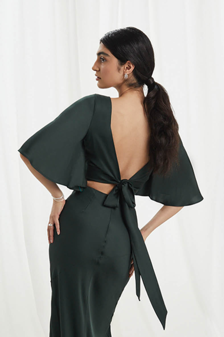 Romy Top In Deep Forest Green