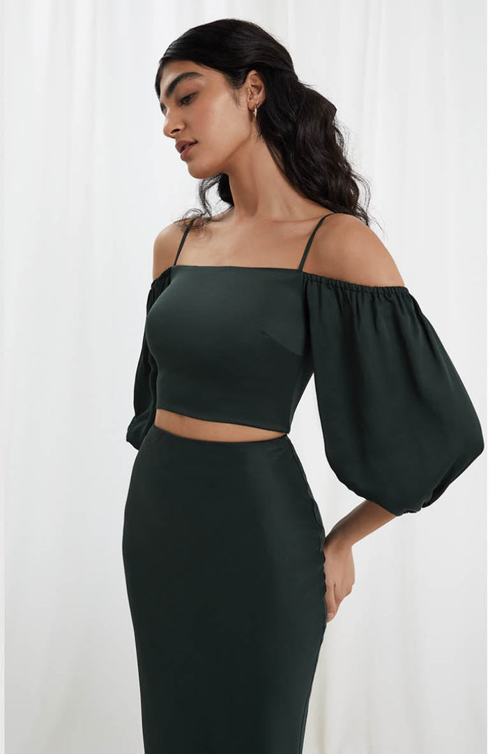 Sophie Top In Deep Forest Green