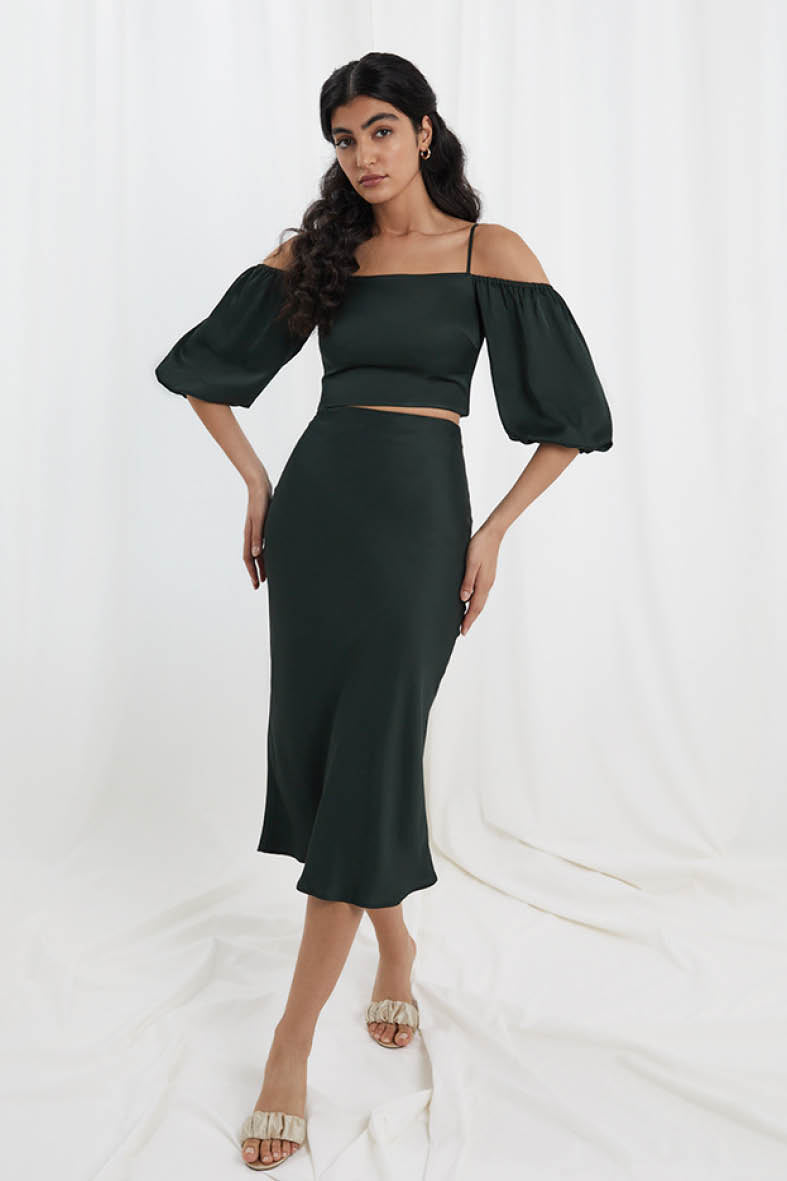 Sophie Top In Deep Forest Green