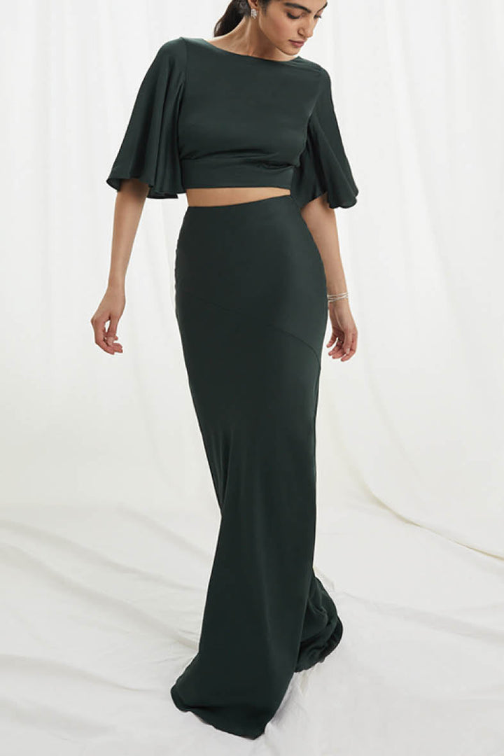 Romy Top In Deep Forest Green