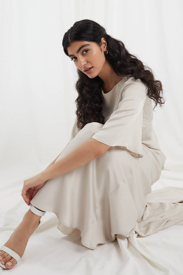 Xanthe dress in Oyster Ivory