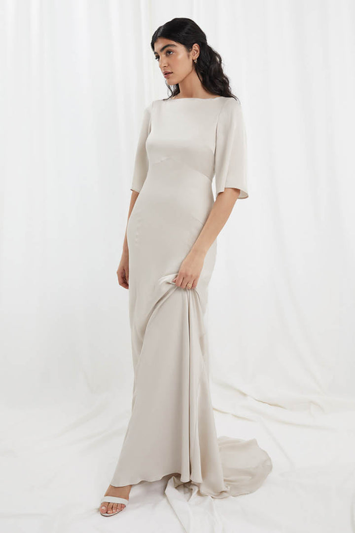 Xanthe dress in Oyster Ivory