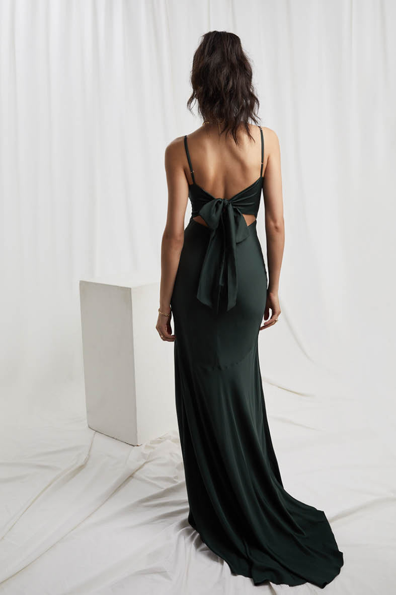 Gigi Dress In Deep Forest Green