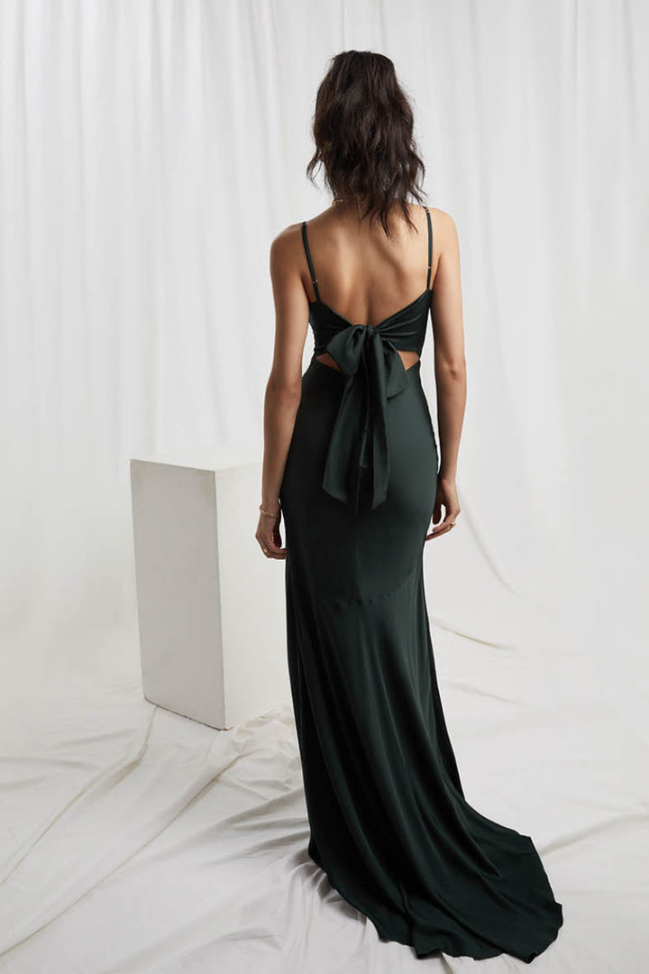 Gigi Dress In Deep Forest Green
