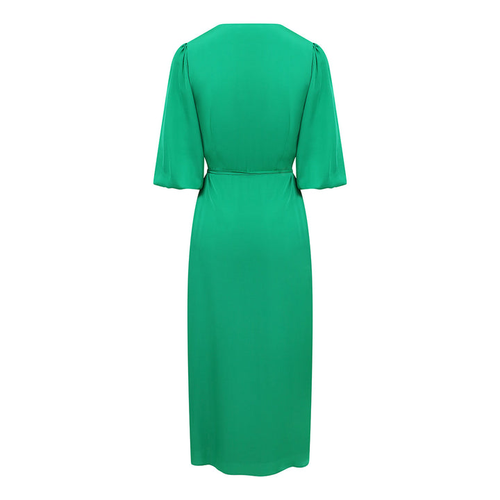 Rae Wrap Dress In Jade Green
