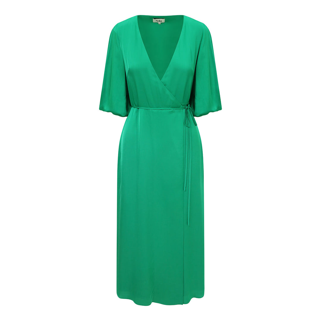 Rae Wrap Dress In Jade Green
