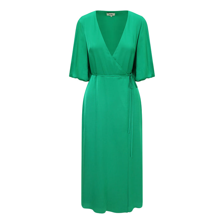 Rae Wrap Dress In Jade Green