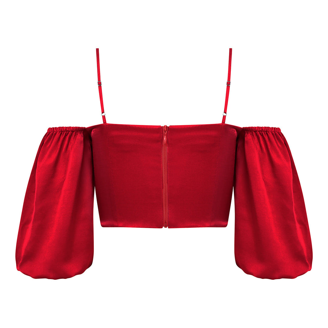 Sophie Top In Tulip Red