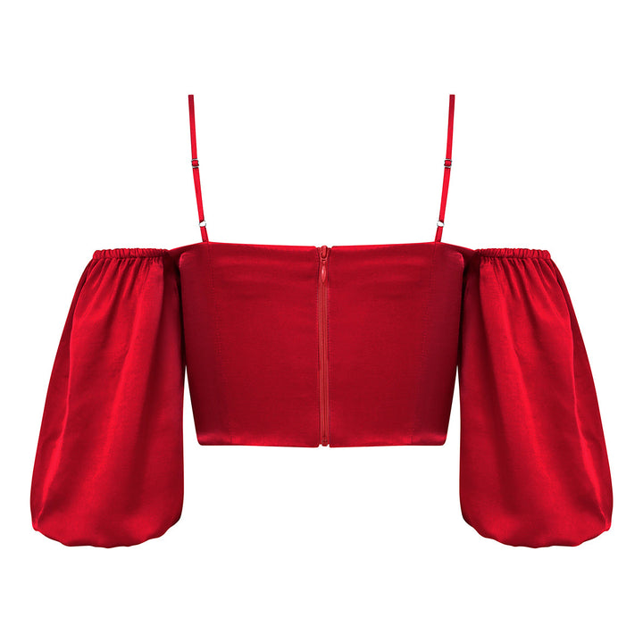Sophie Top In Tulip Red