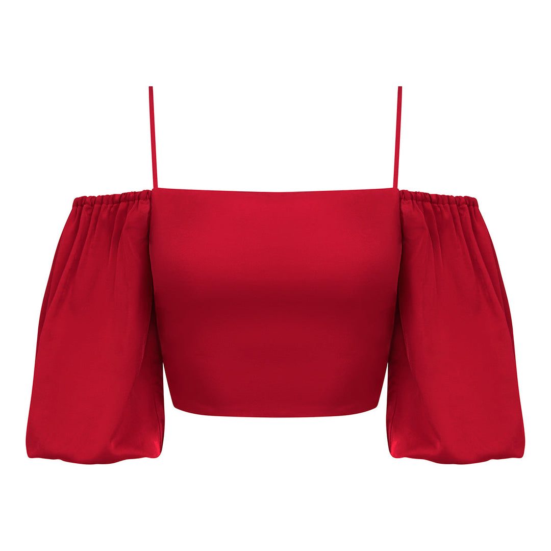 Sophie Top In Tulip Red