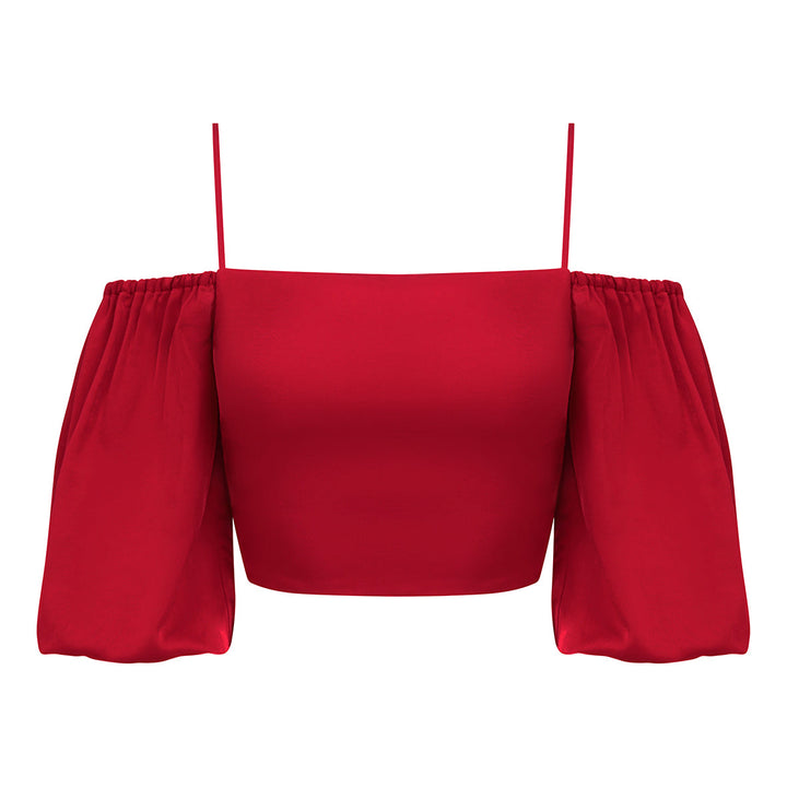 Sophie Top In Tulip Red