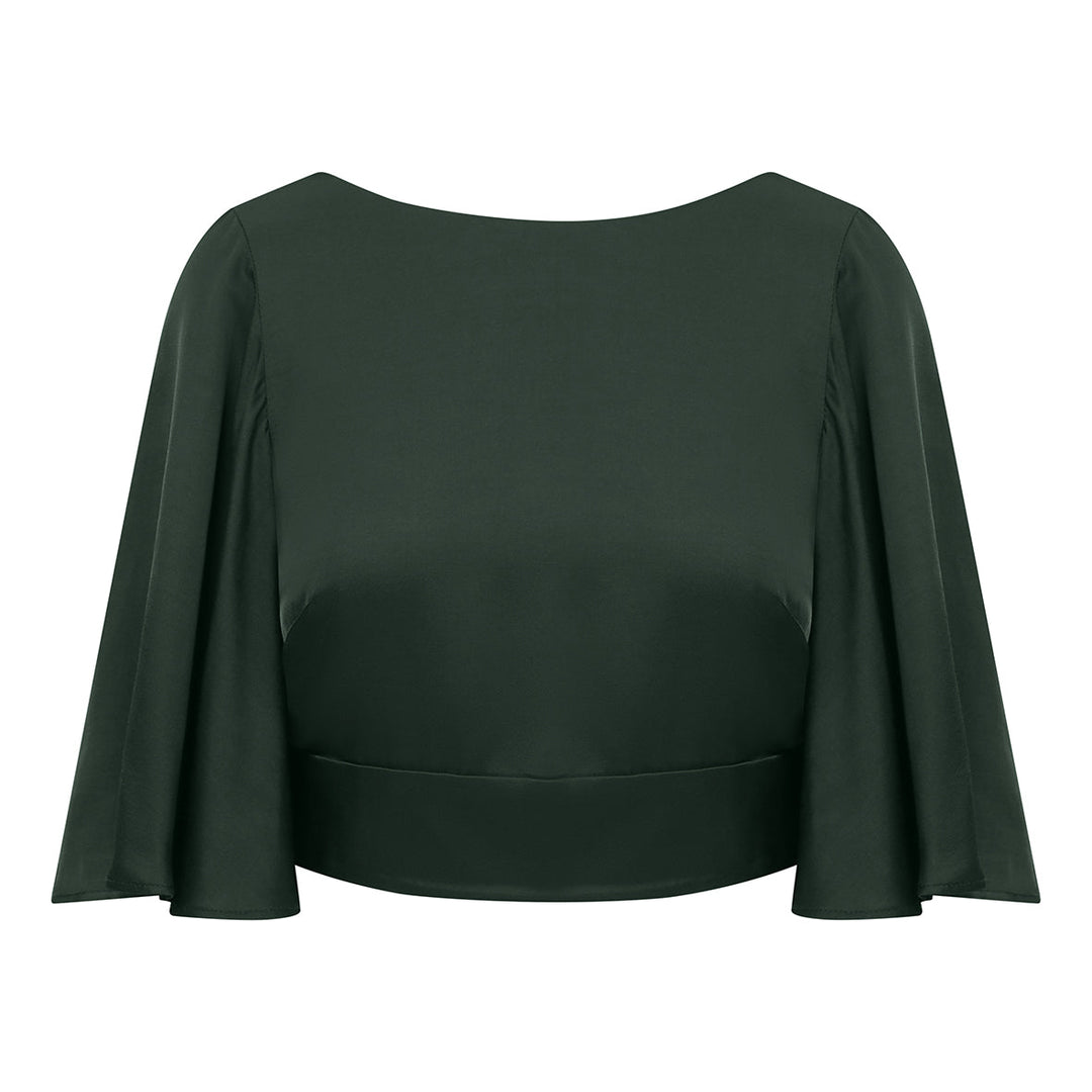 Romy Top In Deep Forest Green