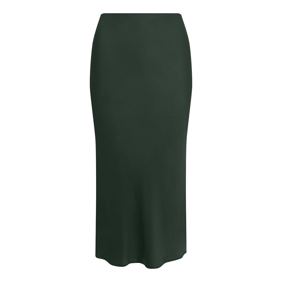 Seren Midi Skirt In Deep Forest Green