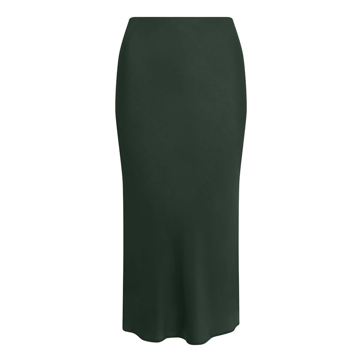 Seren Midi Skirt In Deep Forest Green