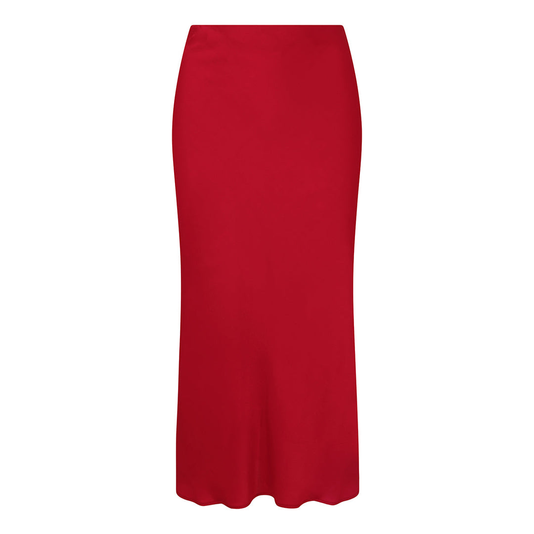Seren Midi Skirt In Tulip Red