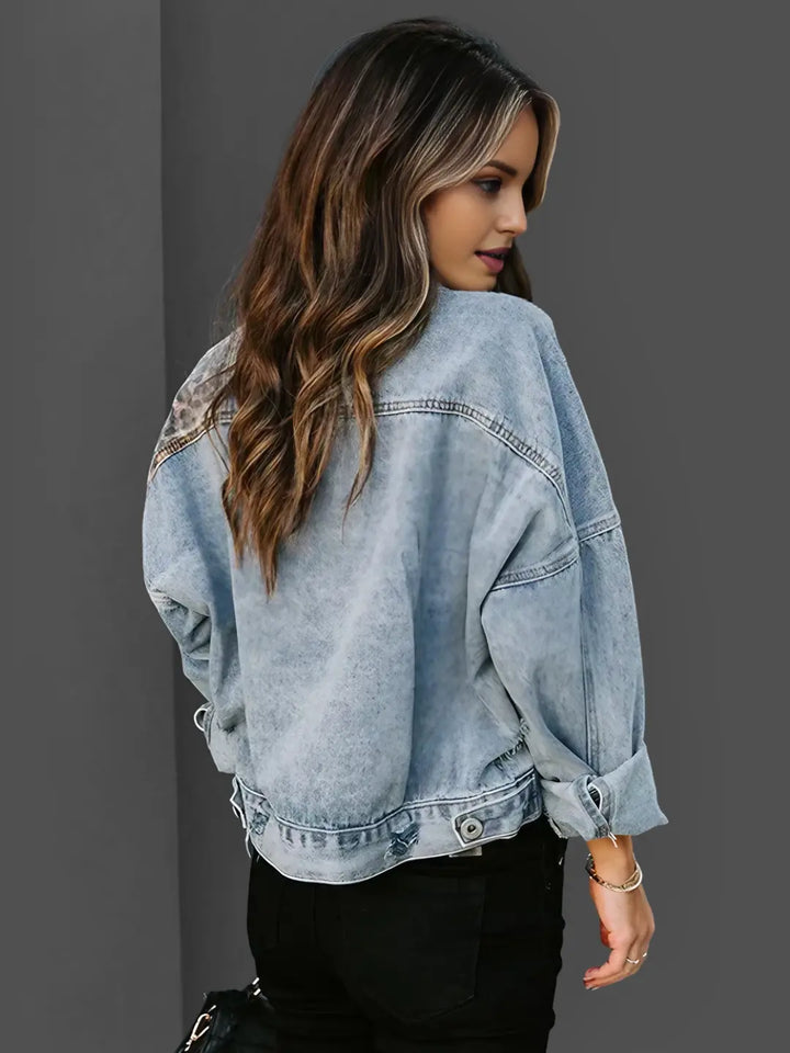 Karen Leo Print Denim Jacket