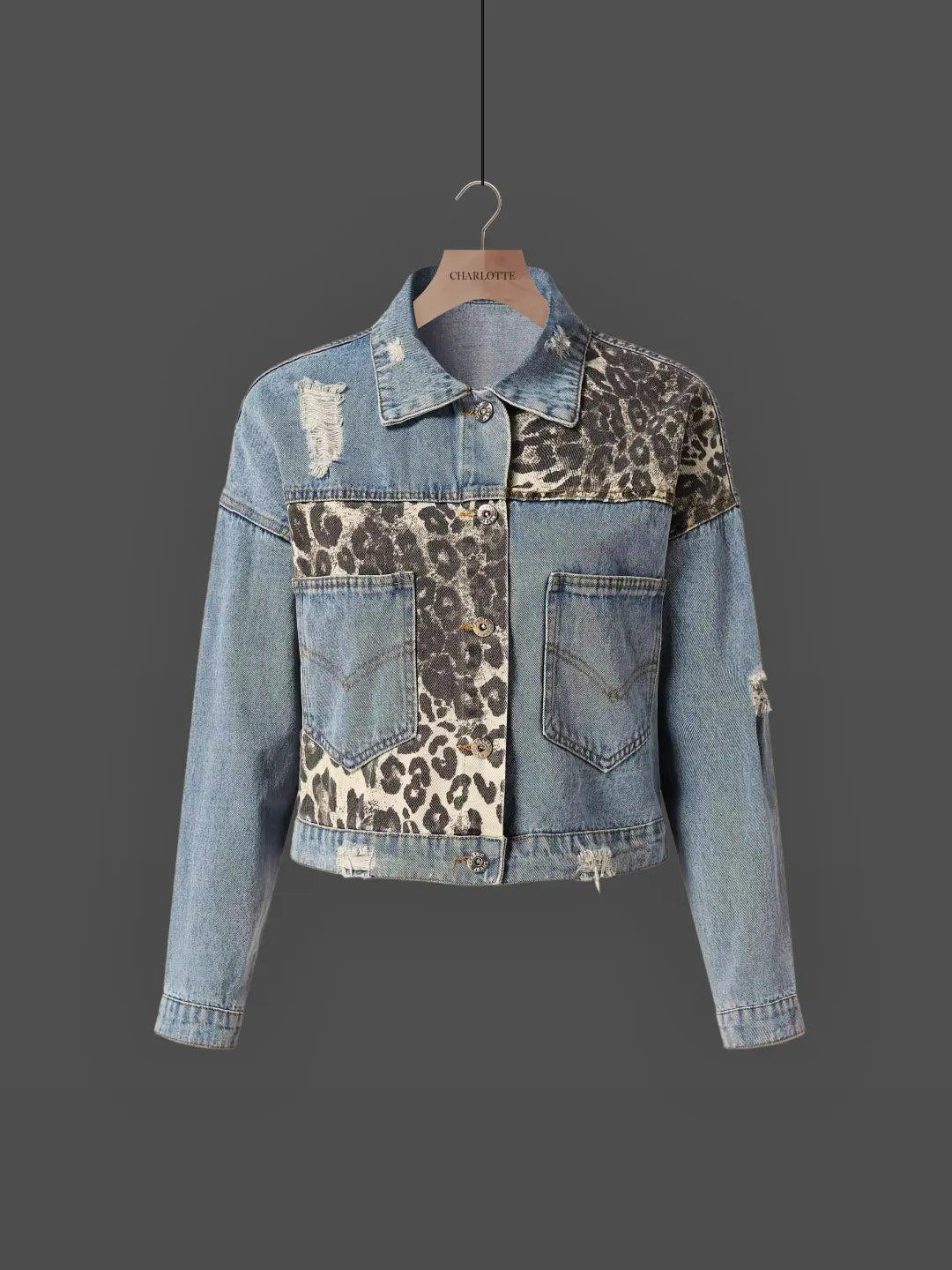 Karen Leo Print Denim Jacket