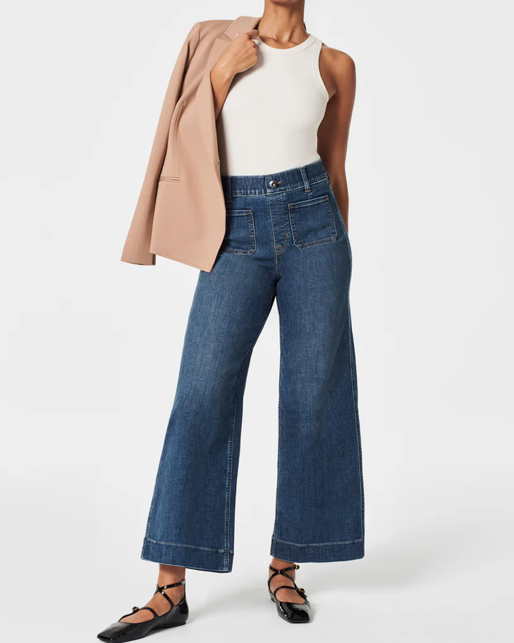 Myracle Sculpting Cropped Wide-Leg Jeans