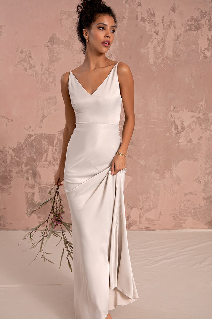 Gigi Dress in Oyster Ivory