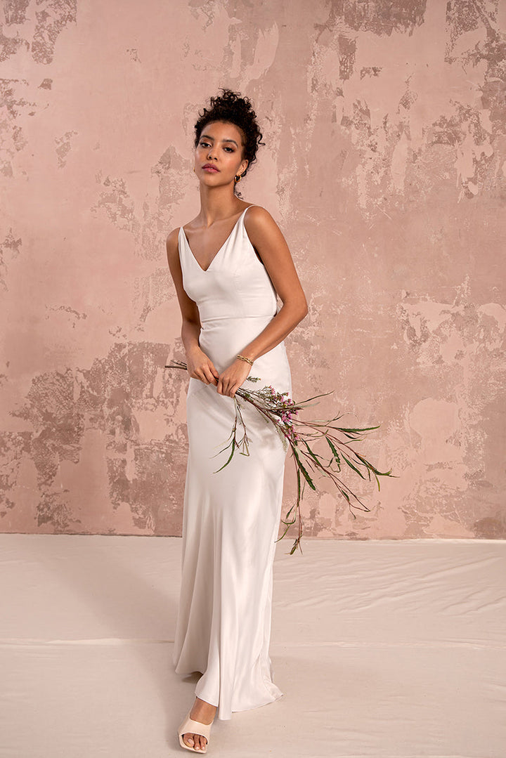 Gigi Dress in Oyster Ivory