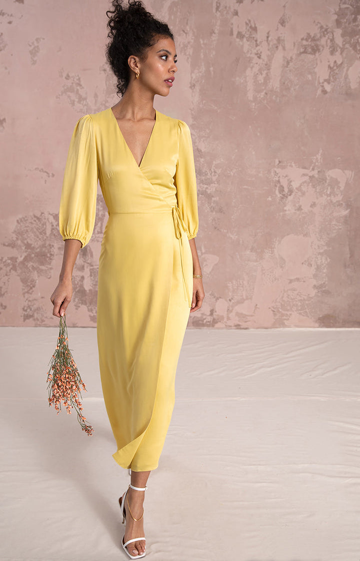 Rae Dress in Lemon Yellow