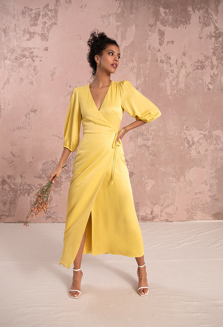 Rae Dress in Lemon Yellow
