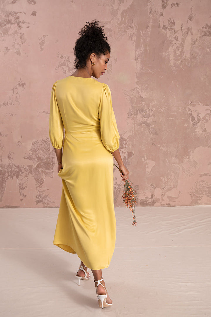Rae Dress in Lemon Yellow