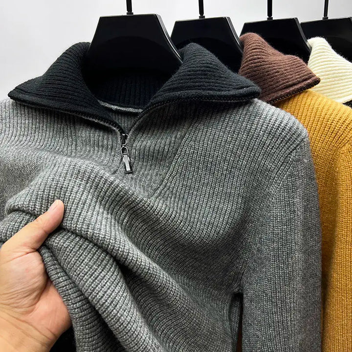 Milton High Neck Quarter Zip Sweater