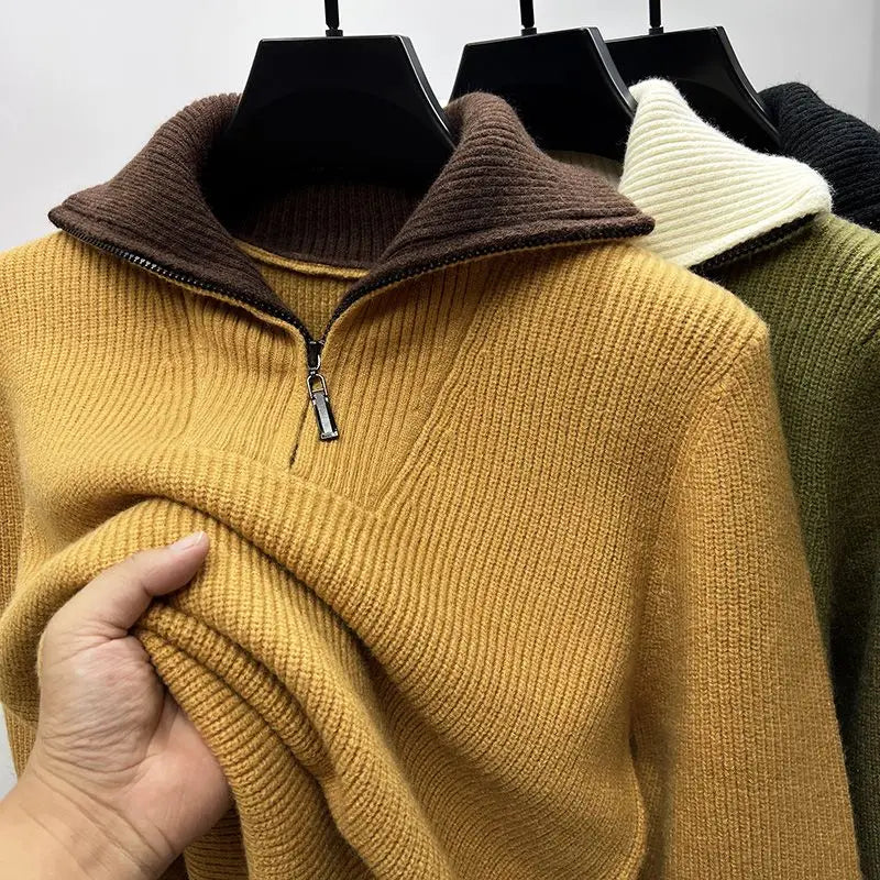 Milton High Neck Quarter Zip Sweater