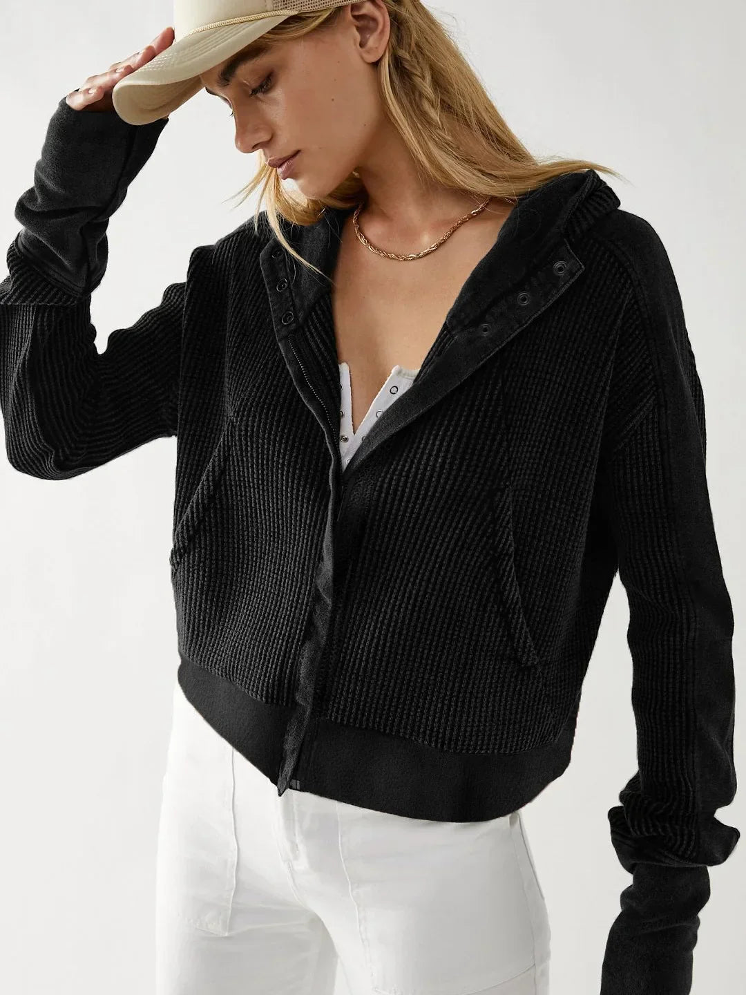 Nellie Stylish Cropped Hoodie