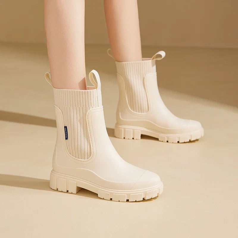 Cecile Trendy Waterproof Chelsea Boots