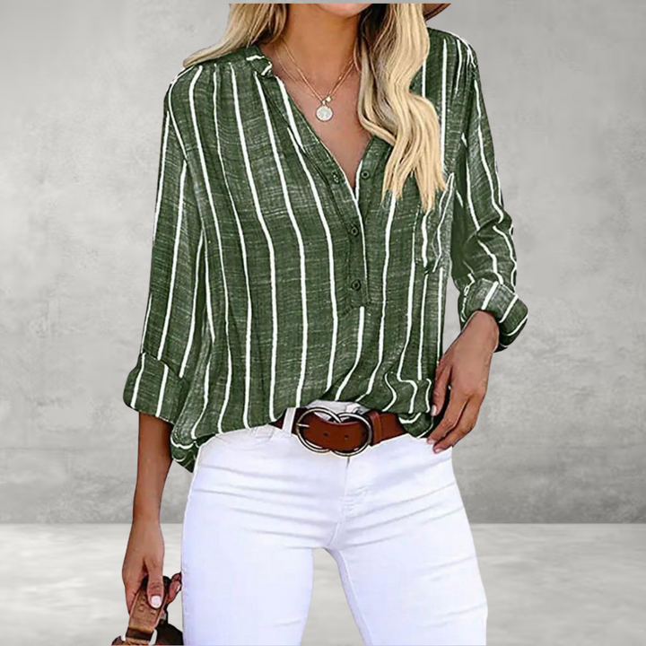 Giana - Striped Casual Blouse