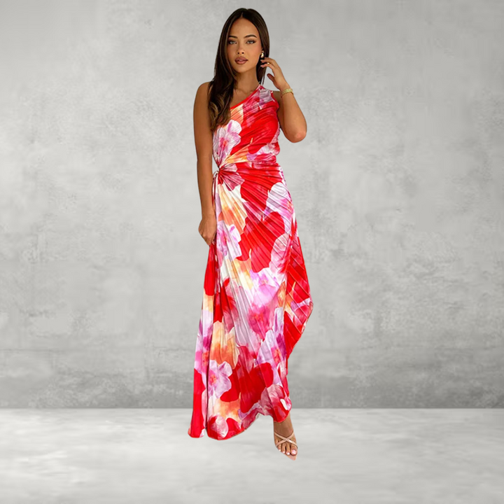 Jennie  Pleated Flowery Dress
