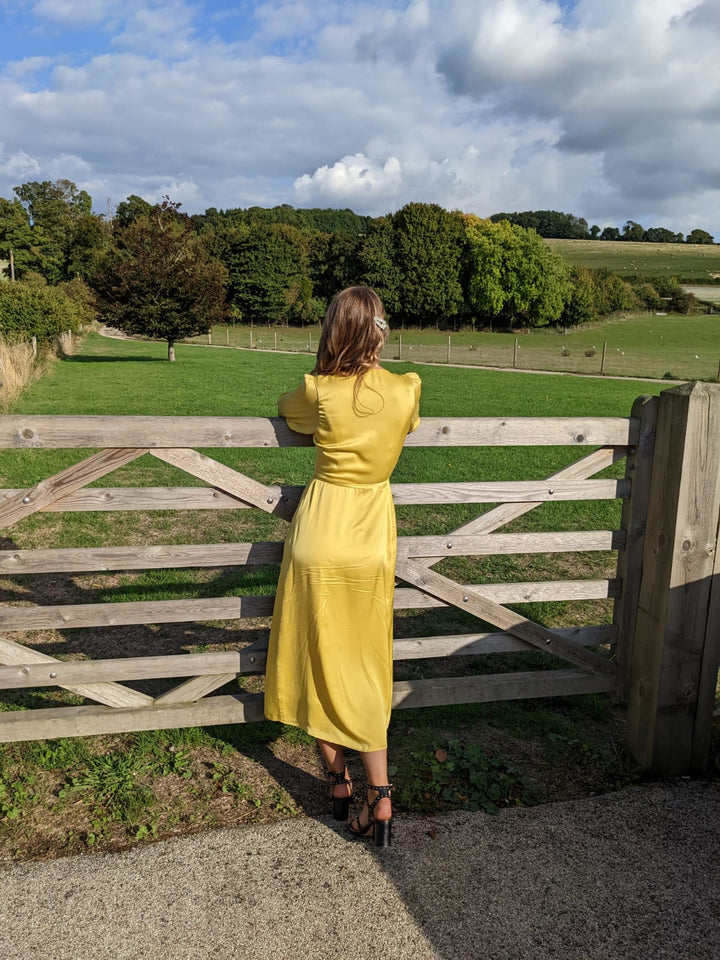 Rae Dress in Lemon Yellow