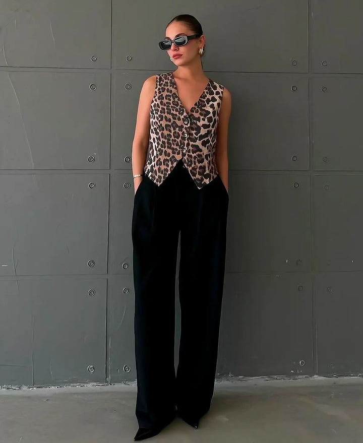 Ina Leopard Print Vest