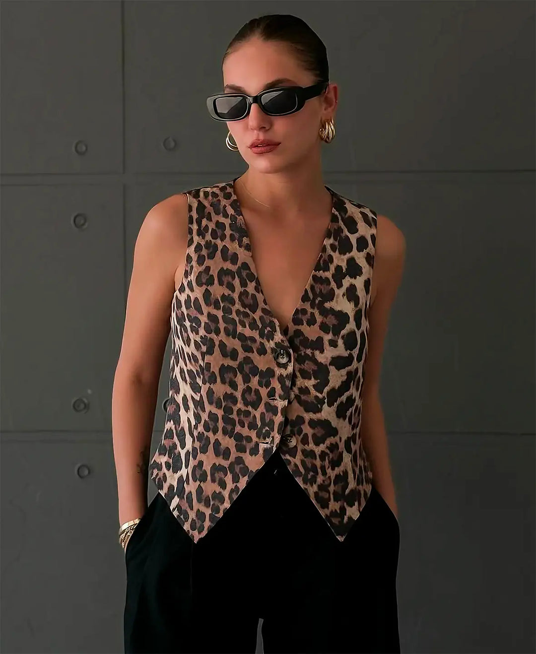 Ina Leopard Print Vest