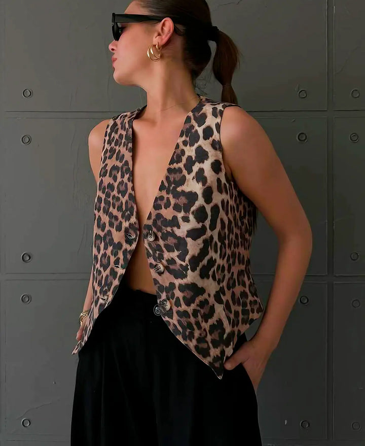 Ina Leopard Print Vest