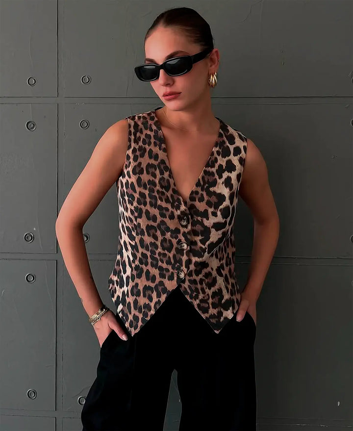 Ina Leopard Print Vest