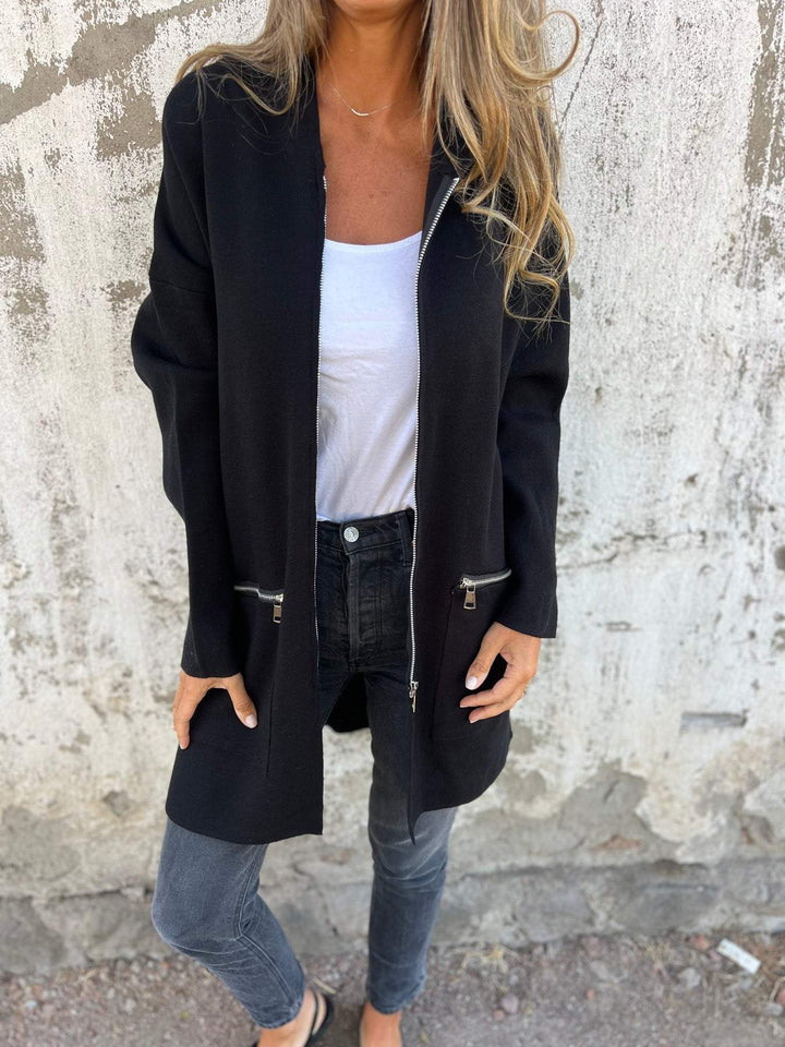 Avery Stylish Zipper Cardigan