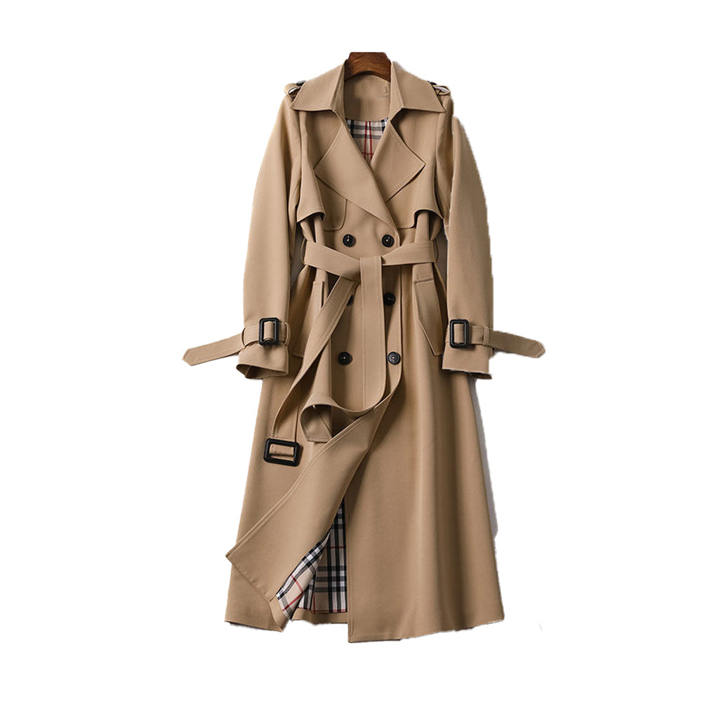 Lorena Women's Trench Coat with Double Button Placket