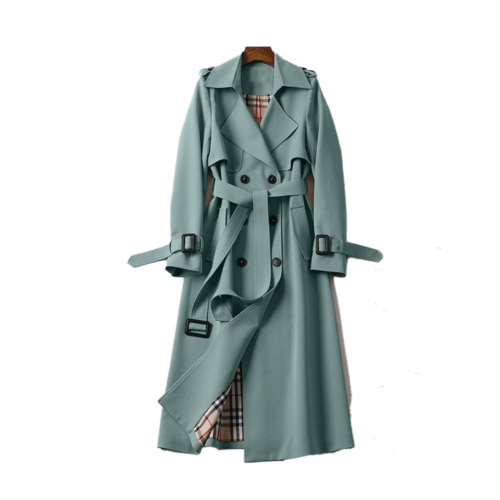 Lorena Women's Trench Coat with Double Button Placket