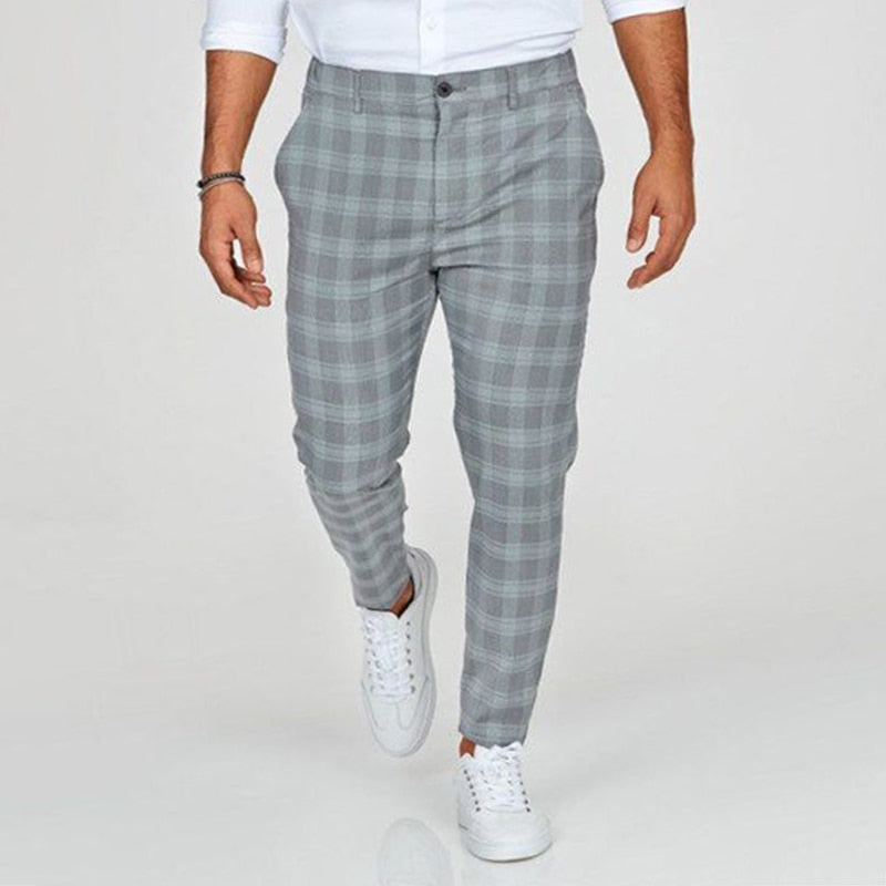 Joe Men’s Checked Slim Fit Pants